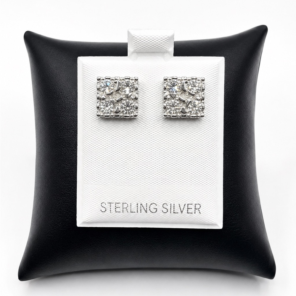 925 Sterling Silver 0.40CTW MOISSANITE Nugget Screw Back Stud Earrings